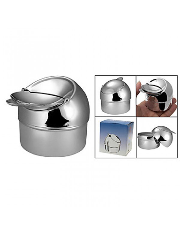 Stainless Steel Metal CylInder Cigarette Cigar Ashtray Silver Tone Stainless Steel Metal CylInder Cigarette Cigar Ashtray Silver Tone