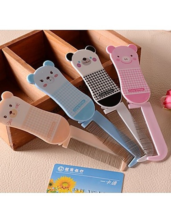 Folding Combs Pocket Hair Brushes Portable Foldable Comb with Mirror(Ramdon Color)  