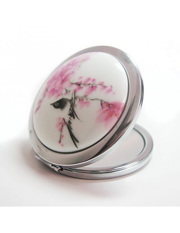 Hand-Paint Ceramic Makeup Mirror Travel Compact Folding Cosmetic Mirror Mini Pocket Magnifying Mirror for Make up  