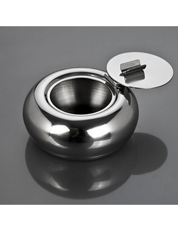 Polished Portable Stainless Steel Cigarette Ashtray Ash Container  
