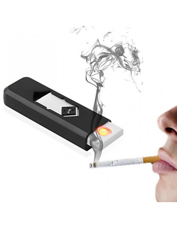 1 Pcs Flameless Cigar Cigarette Novelty USB Electronic Rechargeable Battery Electronic Lighter White smokeless  