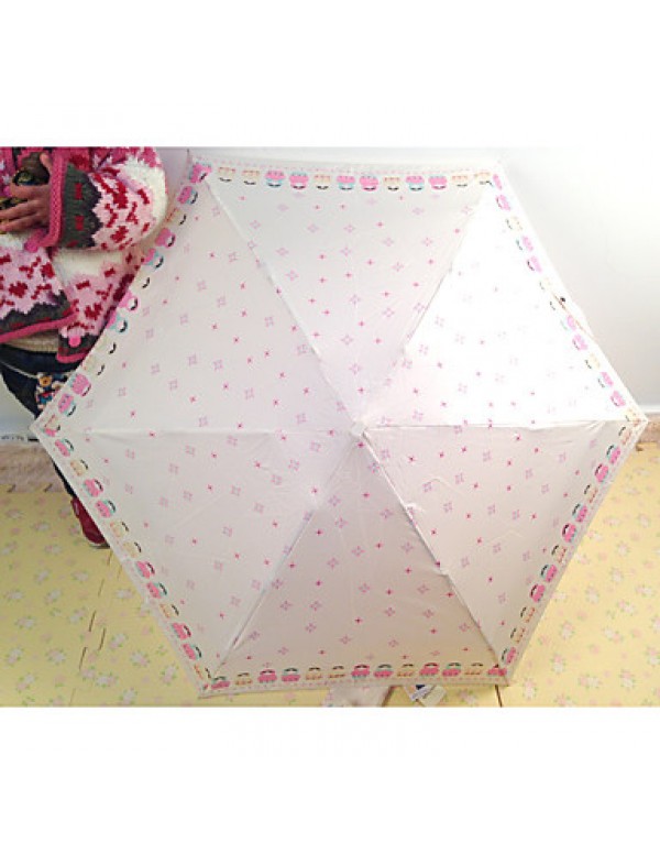 Cute Little Fresh Ultra Light Five Folding Umbrella Creative  