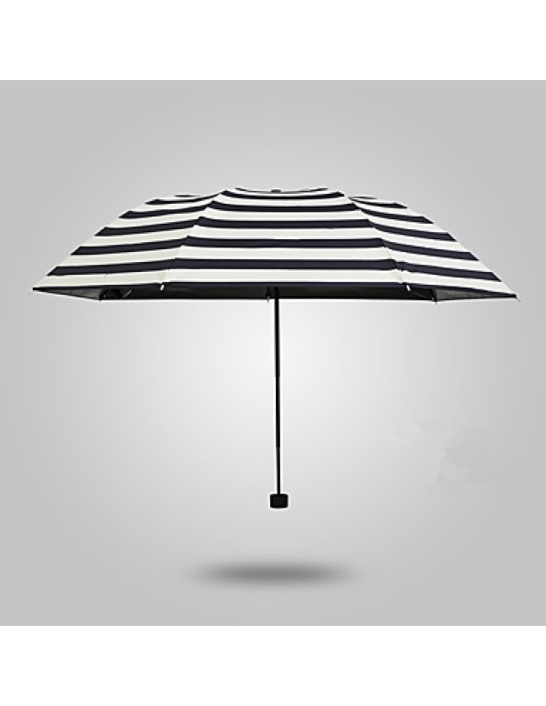 Full Automatic High-Grade Sun Umbrella Umbrella Pencil Umbrella Creative Navy Striped Folding Umbrella  