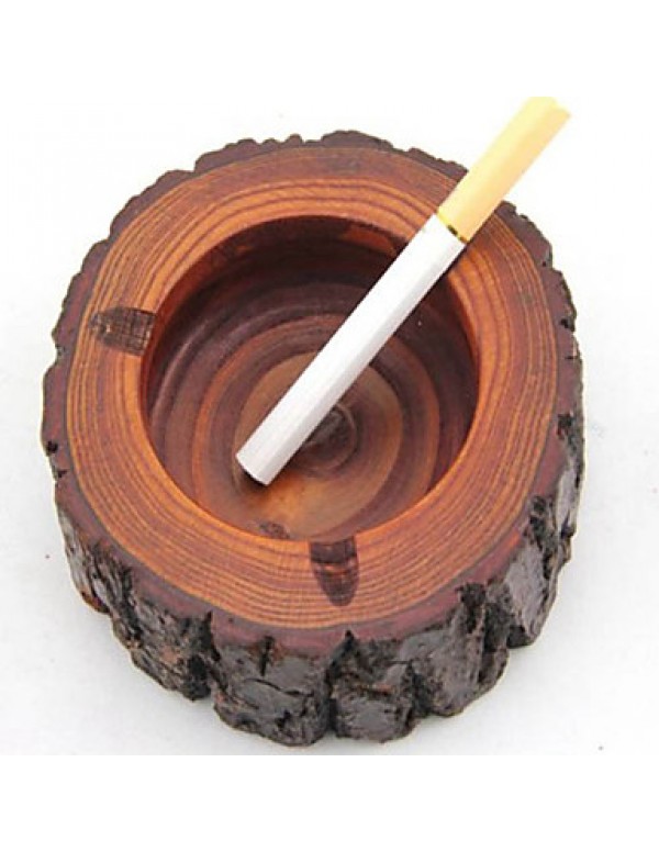 1Pcs/Lot Wholesale Portable Tobacco Ashtrays Novelly Cigar Cigarette Wooden Ashtray Barrel Mens Favor Gift Brown Color  