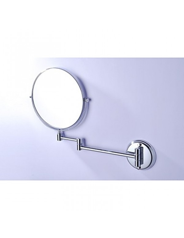 360 Degree Rotating 2X Magnifying Antique Brass Plating Finished 8-inch Solid Stainless Steel Wall Mount Cosmetic Mirror  