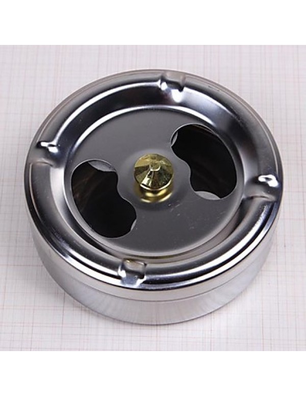 Smoking Accessories Stainless Steel Ashtray Lid Rotation Fully Enclosed  