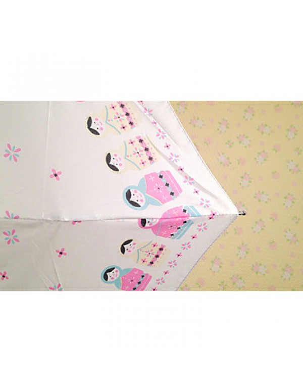 Cute Little Fresh Ultra Light Five Folding Umbrella Creative  