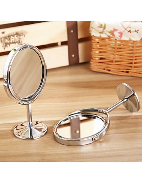 Creative Metal Desktop Makeup Mirror Reversible Magnifying Mirror Small Rotating Mirror 1 2 Magnification Function  
