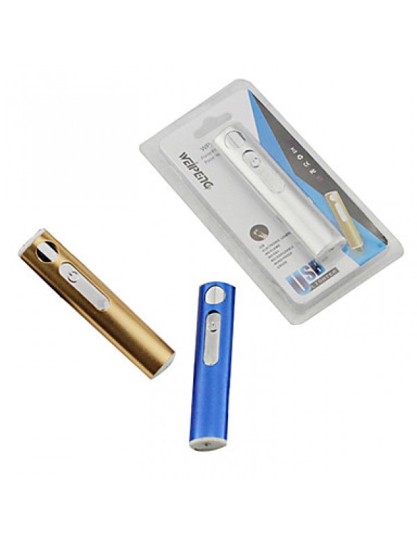 (Color random)1PC USB rechargeable lighter creative high-grade metal windproof electronic cigarette lighter  