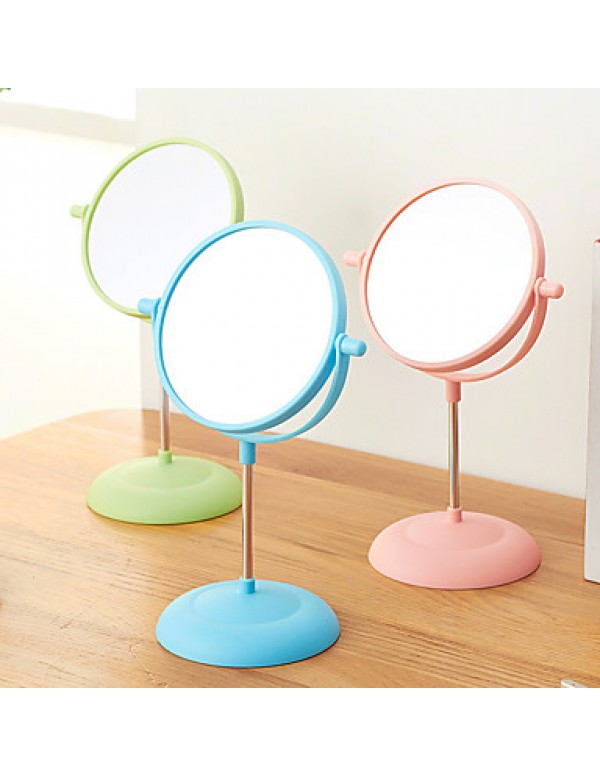 Makeup Desktop Rotatable Three Candy Colors Cosmetic Makeup Mirror Easy To Carry Portable Compact Beauty Mirror  