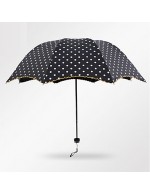 Black / Pink Folding Umbrella Sunny and ...