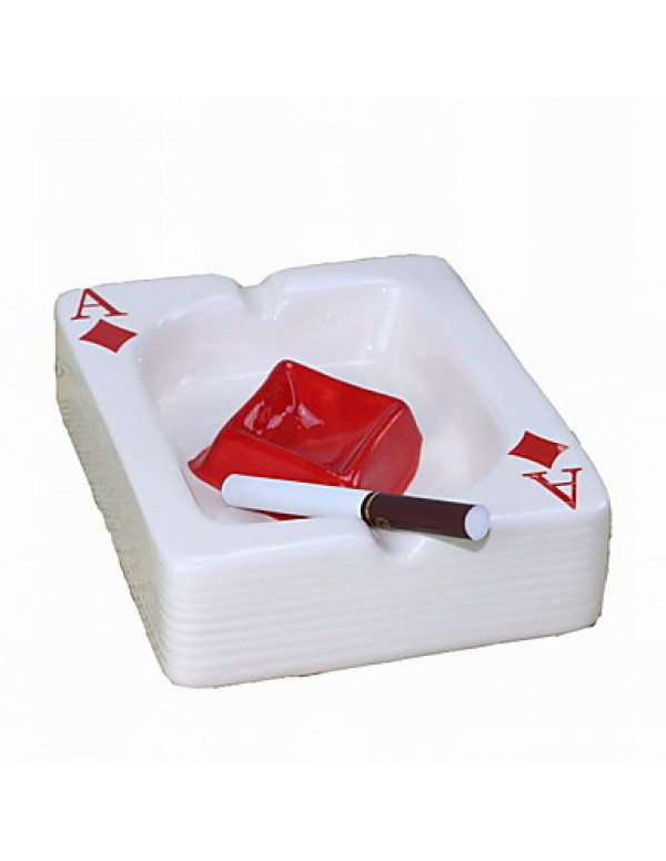 Fashion Creactive Porcelain Poker Style Ashtrays (Color Random)  