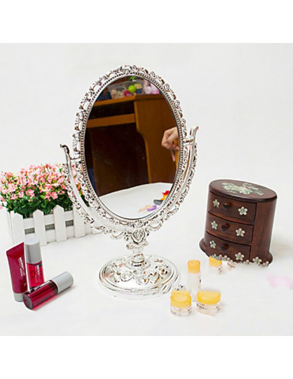 12.5" Floral Style Acrylic Tabletop Mirror  