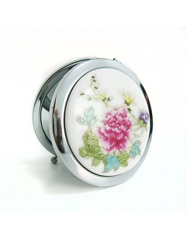Hand-Paint Ceramic Makeup Mirror Travel Compact Folding Cosmetic Mirror Mini Pocket Magnifying Mirror for Make up  