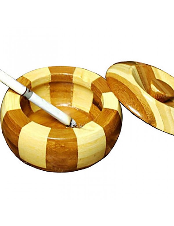 Apple Shape Bamboo Cool Ashtray Round Wood Smokeless Cigar Ashtray Home Decorations Handicrafts  