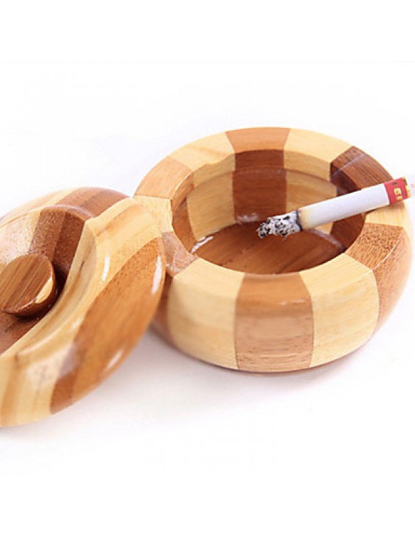 Apple Shape Bamboo Cool Ashtray Round Wood Smokeless Cigar Ashtray Home Decorations Handicrafts  