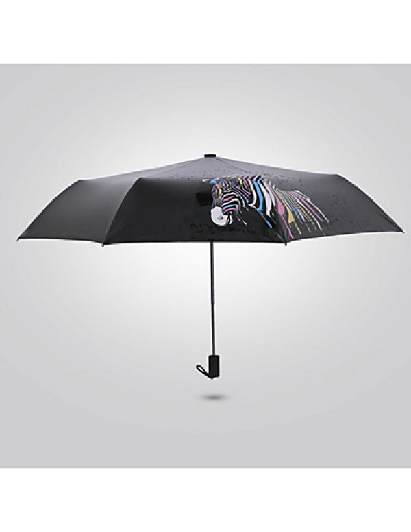 Black Folding Umbrella Sunny and Rainy Textile Travel / Lady / Men  