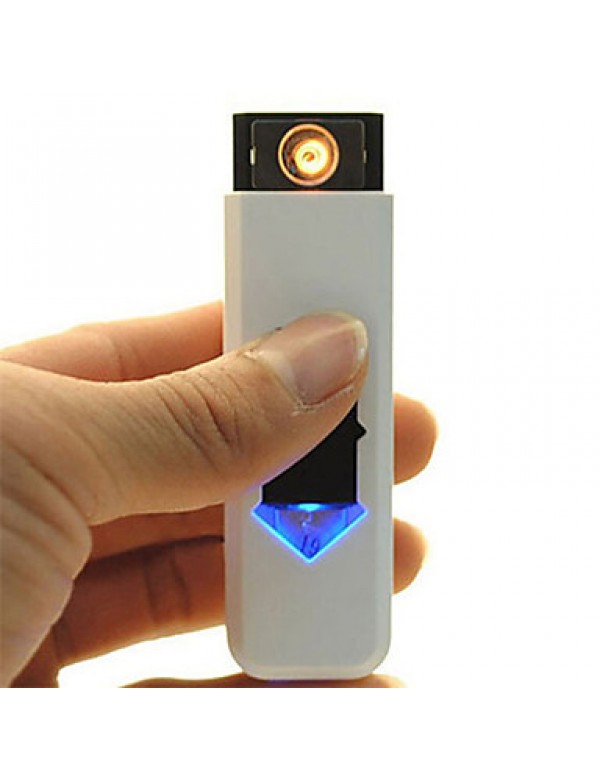 USB Smart Electronic Cigarette Lighter Rechargeable Flashlight Keychain Lighter Party (Random Color)  