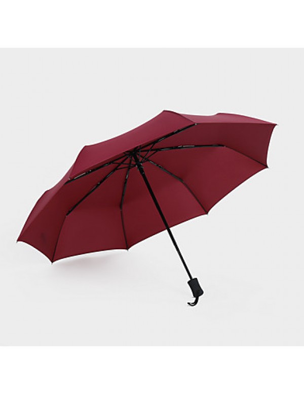 Red / Black / Blue Folding Umbrella Sunny and Rainy Textile Travel / Lady / Men  