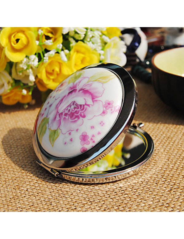 Hand-Paint Ceramic Makeup Mirror Travel Compact Folding Cosmetic Mirror Mini Pocket Magnifying Mirror for Make up  