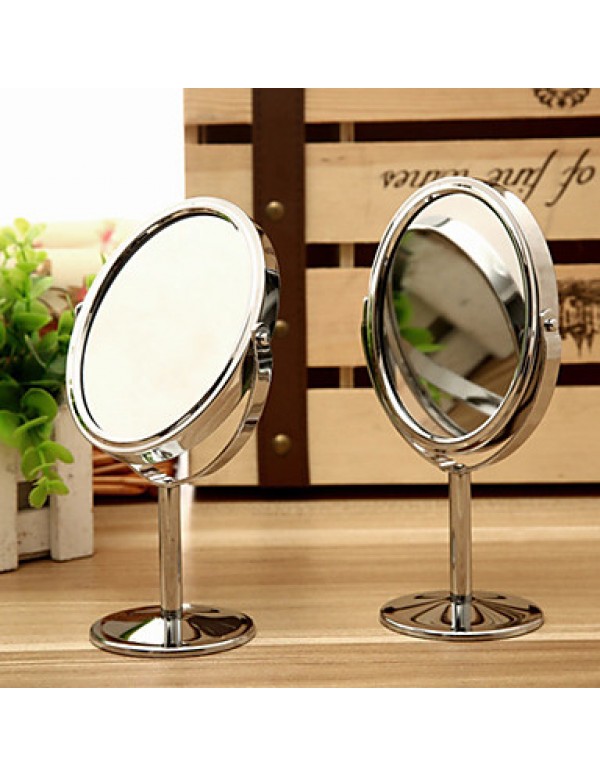Creative Metal Desktop Makeup Mirror Reversible Magnifying Mirror Small Rotating Mirror 1 2 Magnification Function  