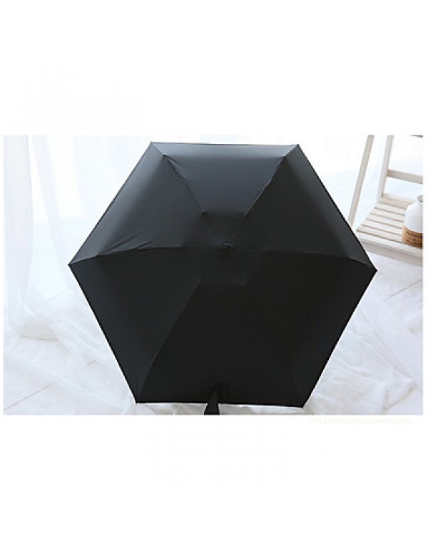 Candy Color Black Plastic Five Folding Mini Umbrella Sun Umbrella Sun Anti Ultraviolet Umbrella  