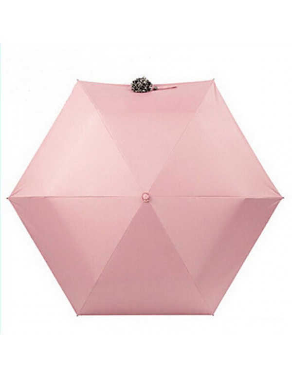 Pink Folding Umbrella Sunny and Rainy Textile Travel / Lady / Men  
