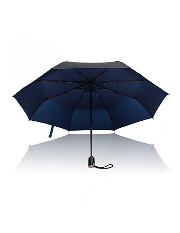 Green / Blue / Gold Folding Umbrella Sunny and Rainy Textile Travel / Lady / Men  